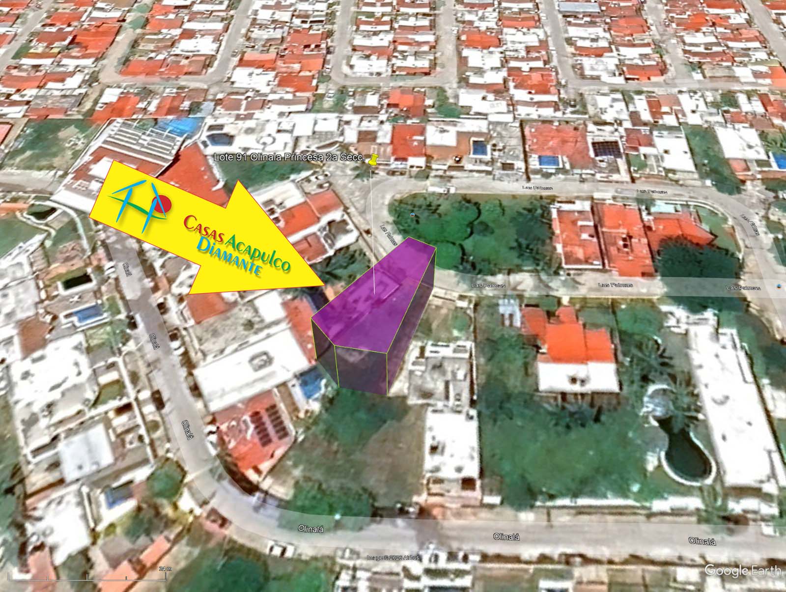 Terreno Olinalá Princesa Lote 91 2da sección - Ubicación satelital 1